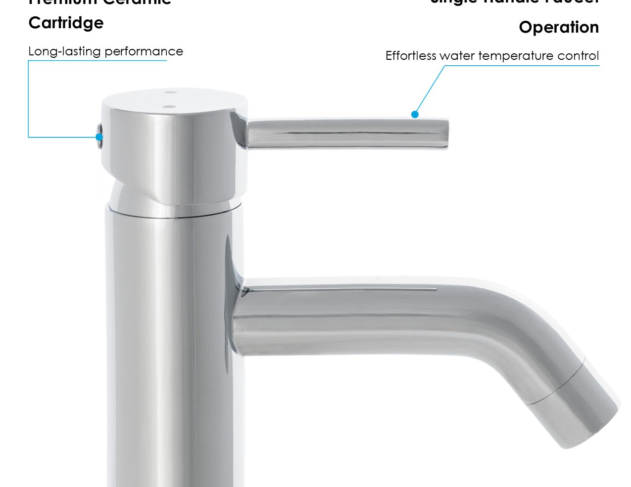 Solea Amity Single Handle 6 Inch Chrome 2.1X6.3X5.9 Bathroom Vessel Faucet