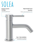 Solea Amity Single Handle 6 Inch Chrome 2.1X6.3X5.9 Bathroom Vessel Faucet - Chrome
