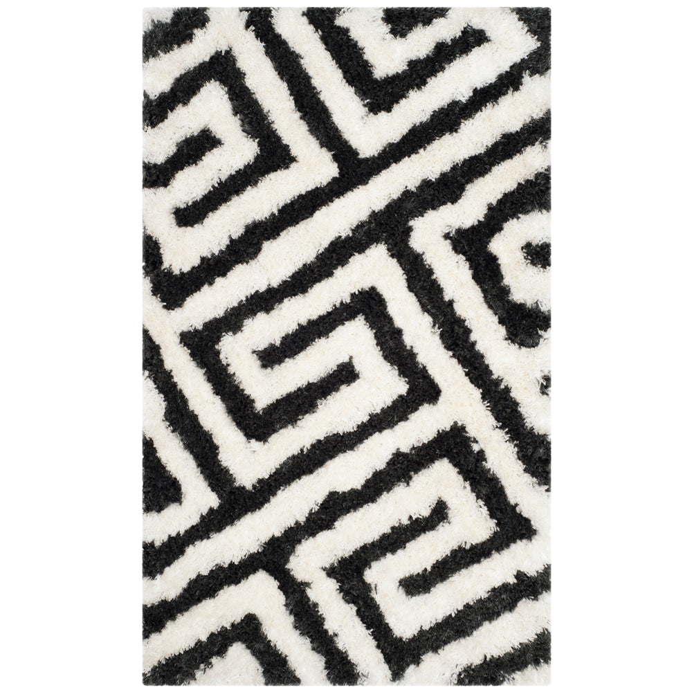 Safavieh Barcelona Shag 323 Rug, BSG323 - Graphite / Ivory