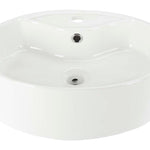 Solea Brook Porcelain Ceramic Vitreous Oval 20 Inch White Bathroom Vessel Sink With Overflow Drain