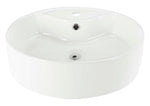 Solea Brook Porcelain Ceramic Vitreous Oval 20 Inch White Bathroom Vessel Sink With Overflow Drain - White