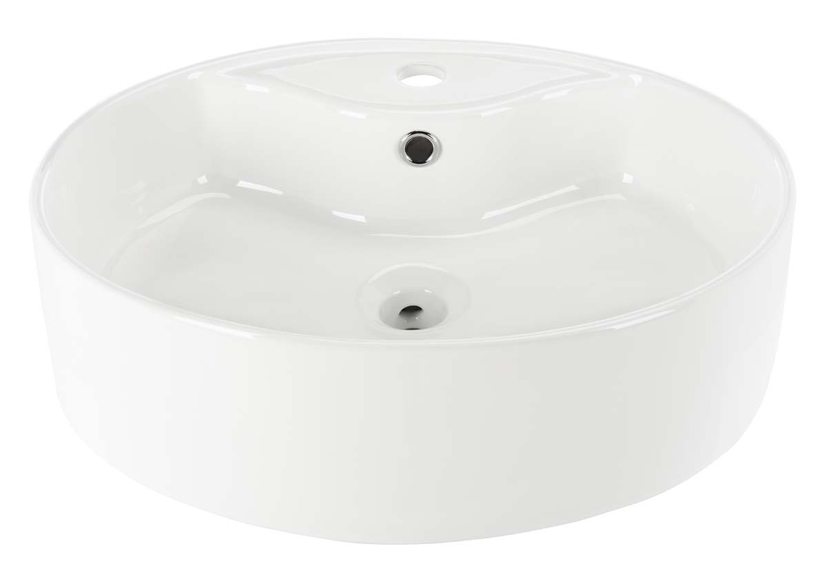 Solea Brook Porcelain Ceramic Vitreous Oval 20 Inch White Bathroom Vessel Sink With Overflow Drain - White