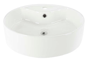 Safavieh Solea Brook Porcelain Ceramic Vitreous Oval Bathroom Vessel Sink With Overflow Drain, BSK5401