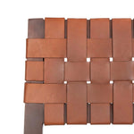 Safavieh Paxton Woven Leather Counter Stool , BST1003 - Cognac/Walnut Finish