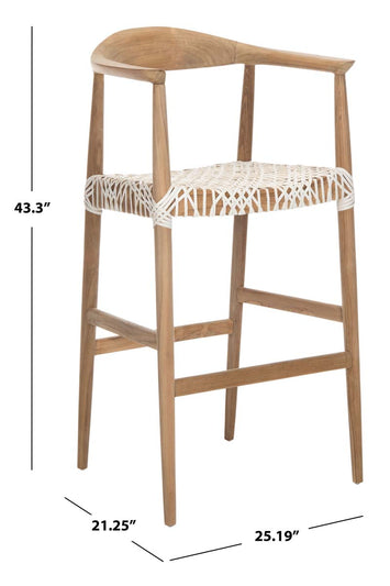 Safavieh Bandelier Barstool , BST1005 - Natural/White Leather