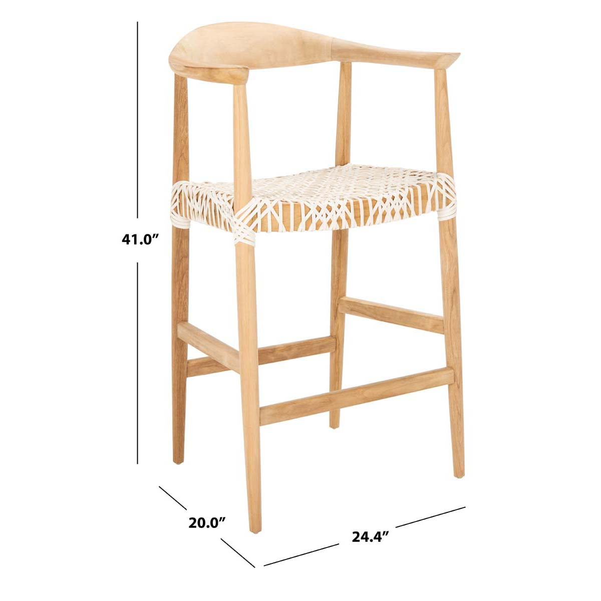 Safavieh Bandelier Counter Stool , BST1006 - Natural / White