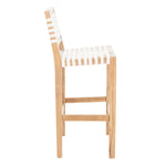 Safavieh Sorrento Counter Stool , BST1007 - Natural Teak/White Leather