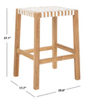 Safavieh Capri Counter Stool , BST1009 - Natural Teak/White Leather
