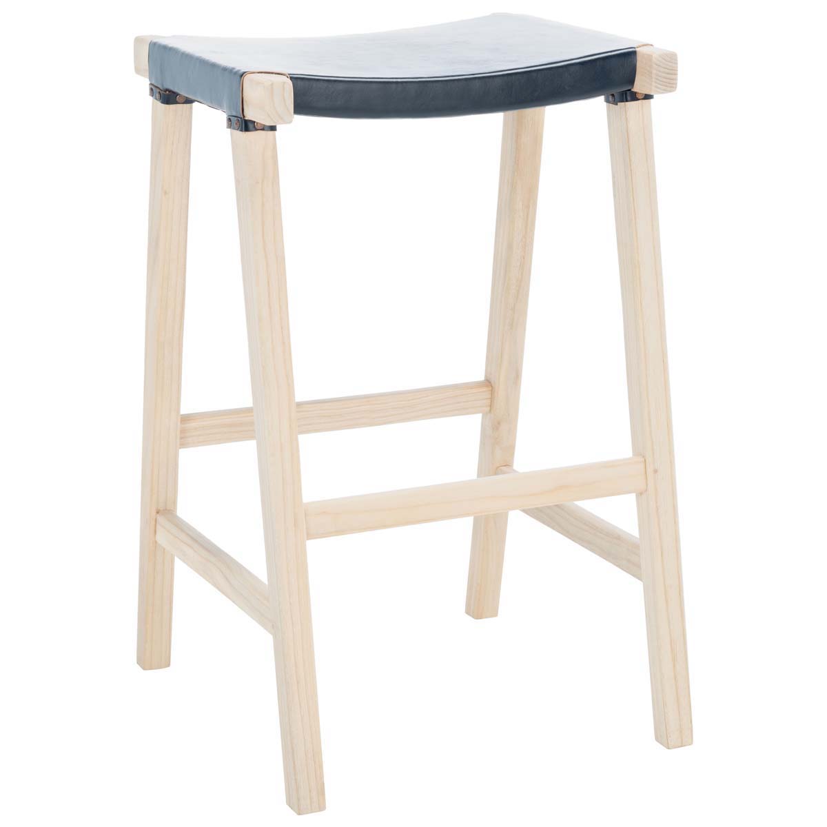 Safavieh Aariz Rectangle Barstool , BST1010 - Black / Natural