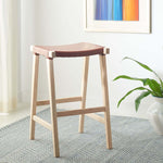 Safavieh Aariz Rectangle Barstool , BST1010 - Cognac / Natural