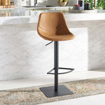 Safavieh Kynlee Gas Lift Barstool , BST3016 - Cognac / Black
