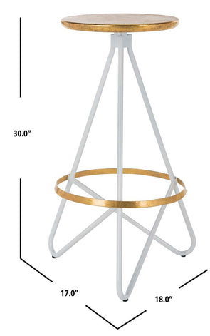 Safavieh Galexia Bar Stool , BST3200 - Gold Top+Ring/White Legs