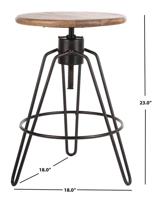 Safavieh Kai Adjustable Swivel Counter Stool , BST3700 - Natural Honey/Black