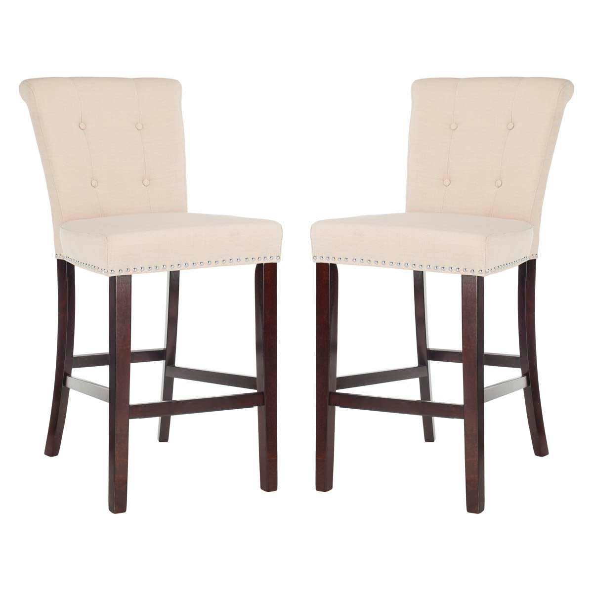 Safavieh Taylor Bar Stool , BST6300 - Beige / Espresso (Set of 2)