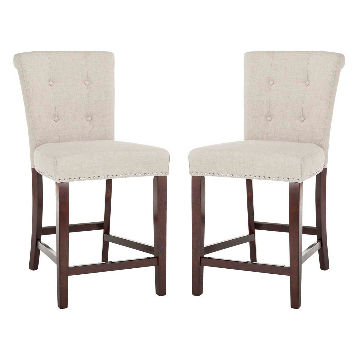 Safavieh Taylor Counter Stool , BST6301 - Light Grey / Espresso (Set of 2)
