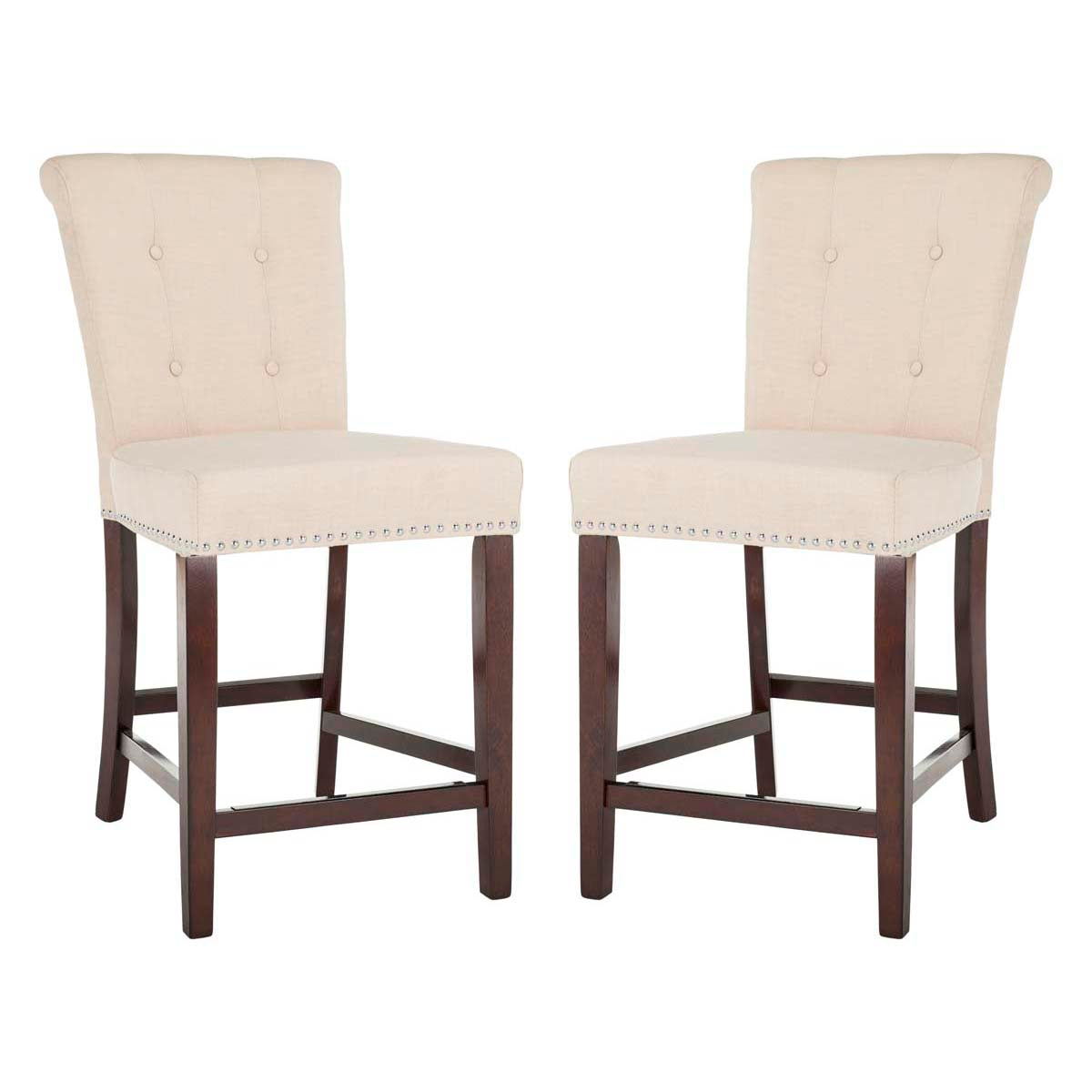 Safavieh Taylor Counter Stool , BST6301 - Beige / Espresso (Set of 2)