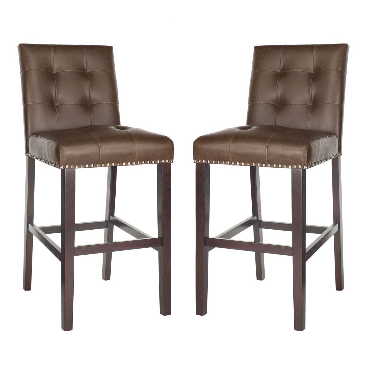 Safavieh Nikita Bar Stool , BST6302 - Brown / Espresso (Set of 2)
