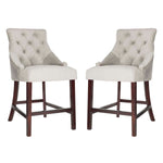 Safavieh Eleni Tufted Wing Back Counter Stool , BST6305 - Grey / Espresso (Set of 2)