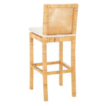 Safavieh Tojo Cane Bar Stool W/ Cushion , BST6503 - Natural / White
