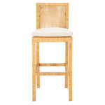 Safavieh Tojo Cane Bar Stool W/ Cushion , BST6503 - Natural / White