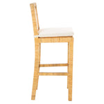Safavieh Tojo Cane Bar Stool W/ Cushion , BST6503 - Natural / White