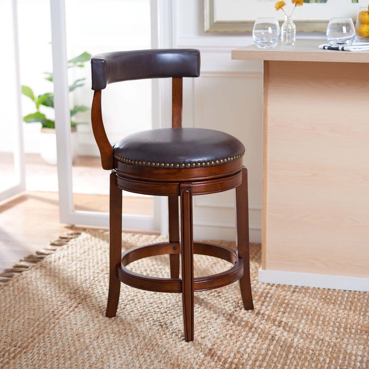 Safavieh Luigi Counter Stool, BST7000 - Walnut/Brown