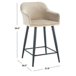 Safavieh Cataleya Counter Stool , BST7503 - Taupe / Black