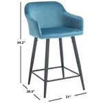 Safavieh Cataleya Counter Stool , BST7503 - Denim Blue / Black