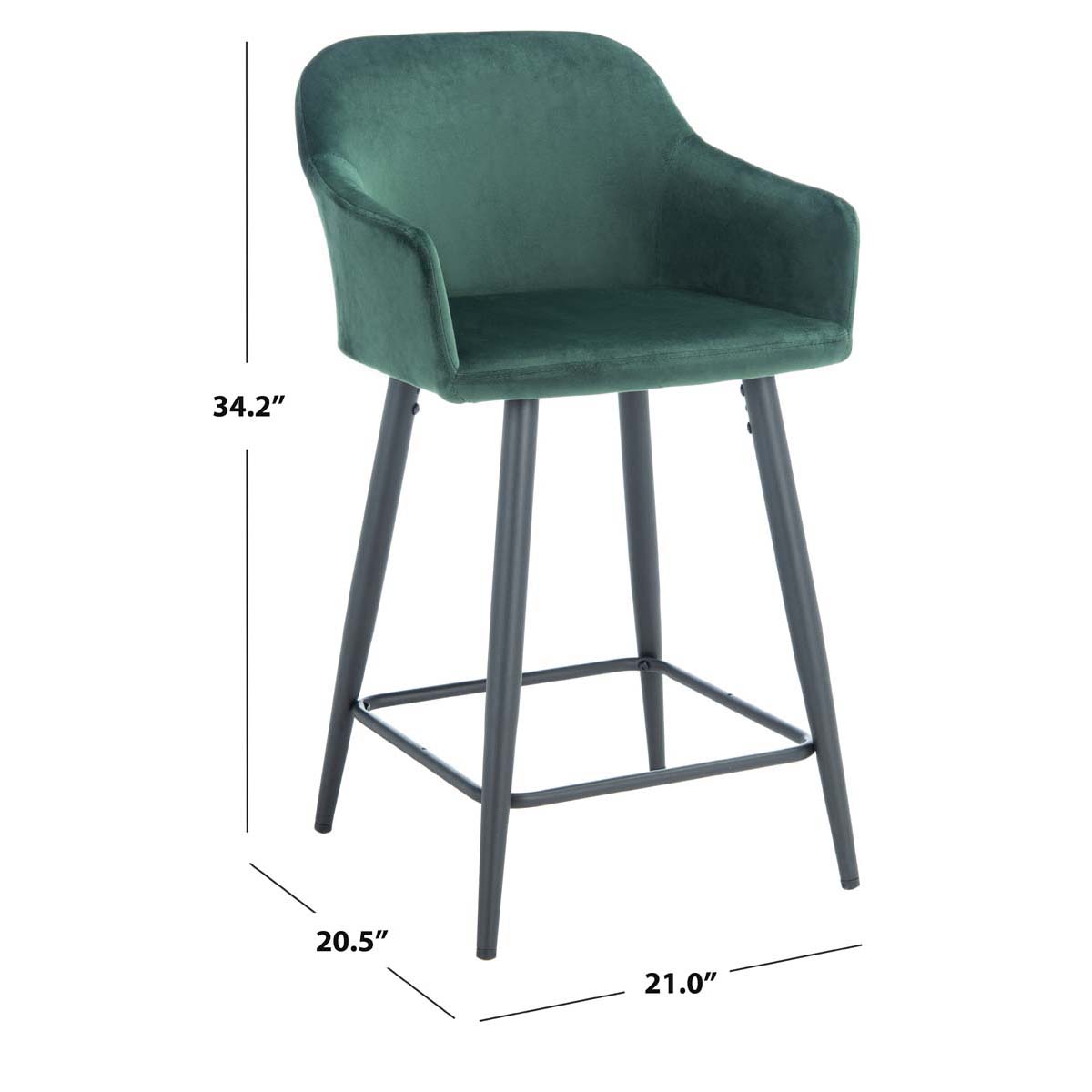 Safavieh Cataleya Counter Stool , BST7503 - Malachite Green / Black