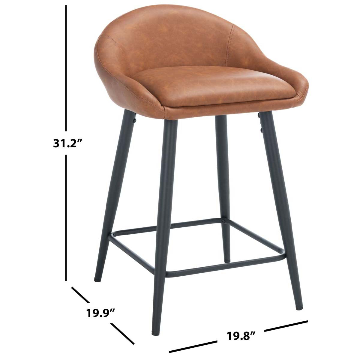 Safavieh Anson Counter Stool , BST7504 - Cigar / Black