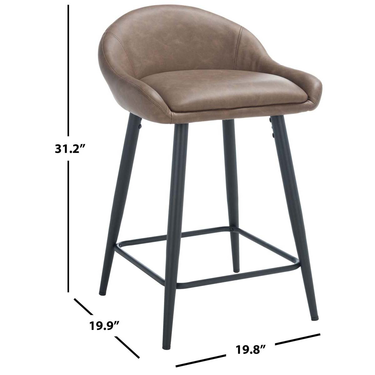 Safavieh Anson Counter Stool , BST7504 - Saddle / Black