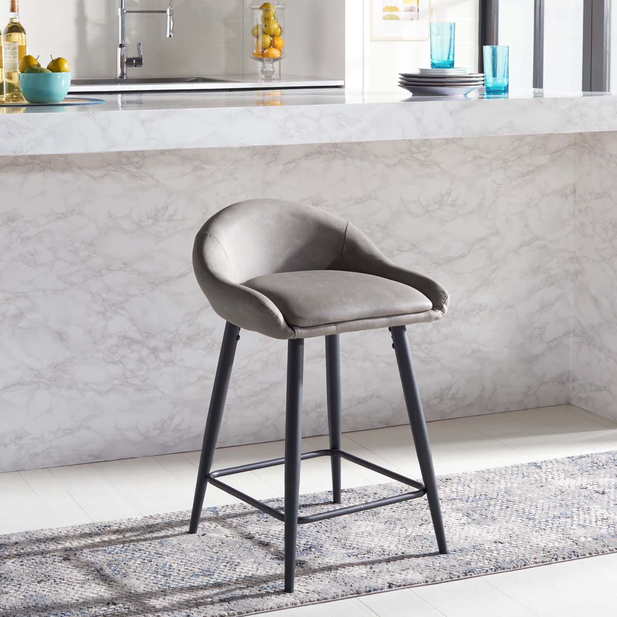 Safavieh Anson Counter Stool , BST7504 - Grey / Black