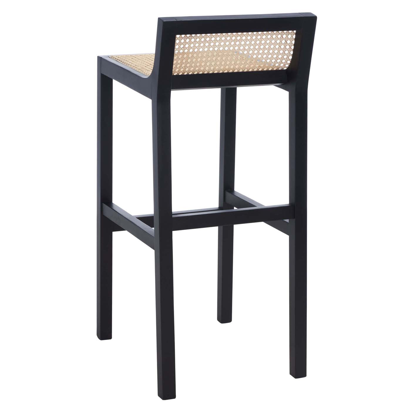Safavieh Saito Low Back Cane Bar Stool , BST9501 - Black / Natural