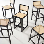 Safavieh Saito Low Back Cane Bar Stool , BST9501 - Black / Natural