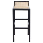 Safavieh Saito Low Back Cane Bar Stool , BST9501 - Black / Natural