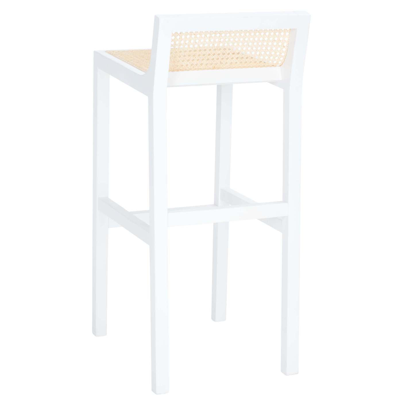 Safavieh Saito Low Back Cane Bar Stool , BST9501 - White / Natural