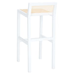 Safavieh Saito Low Back Cane Bar Stool , BST9501 - White / Natural
