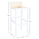Safavieh Saito Low Back Cane Bar Stool , BST9501 - White / Natural