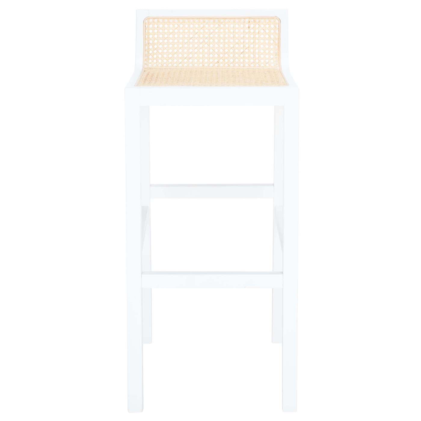 Safavieh Saito Low Back Cane Bar Stool , BST9501 - White / Natural