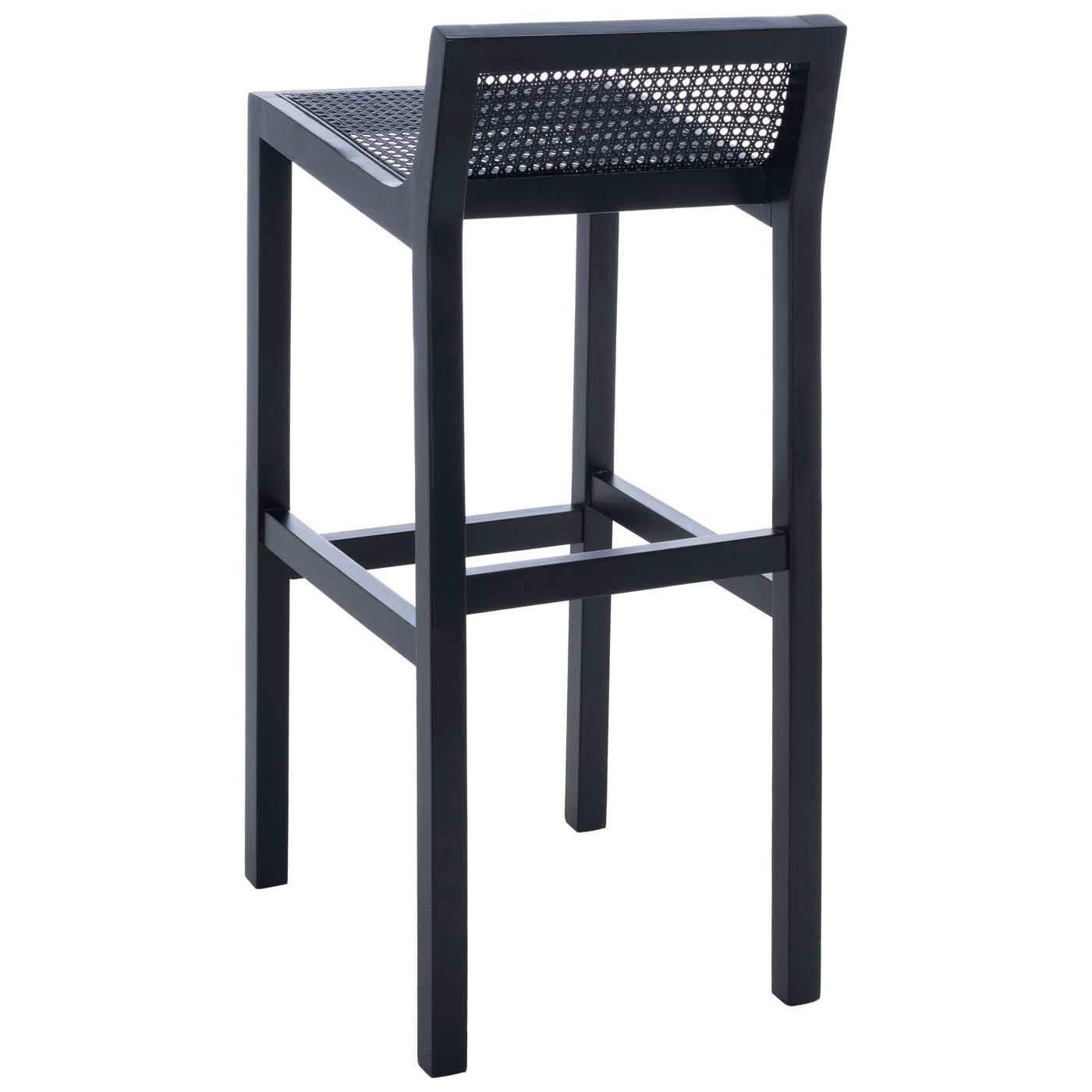 Safavieh Saito Low Back Cane Bar Stool , BST9501 - Black
