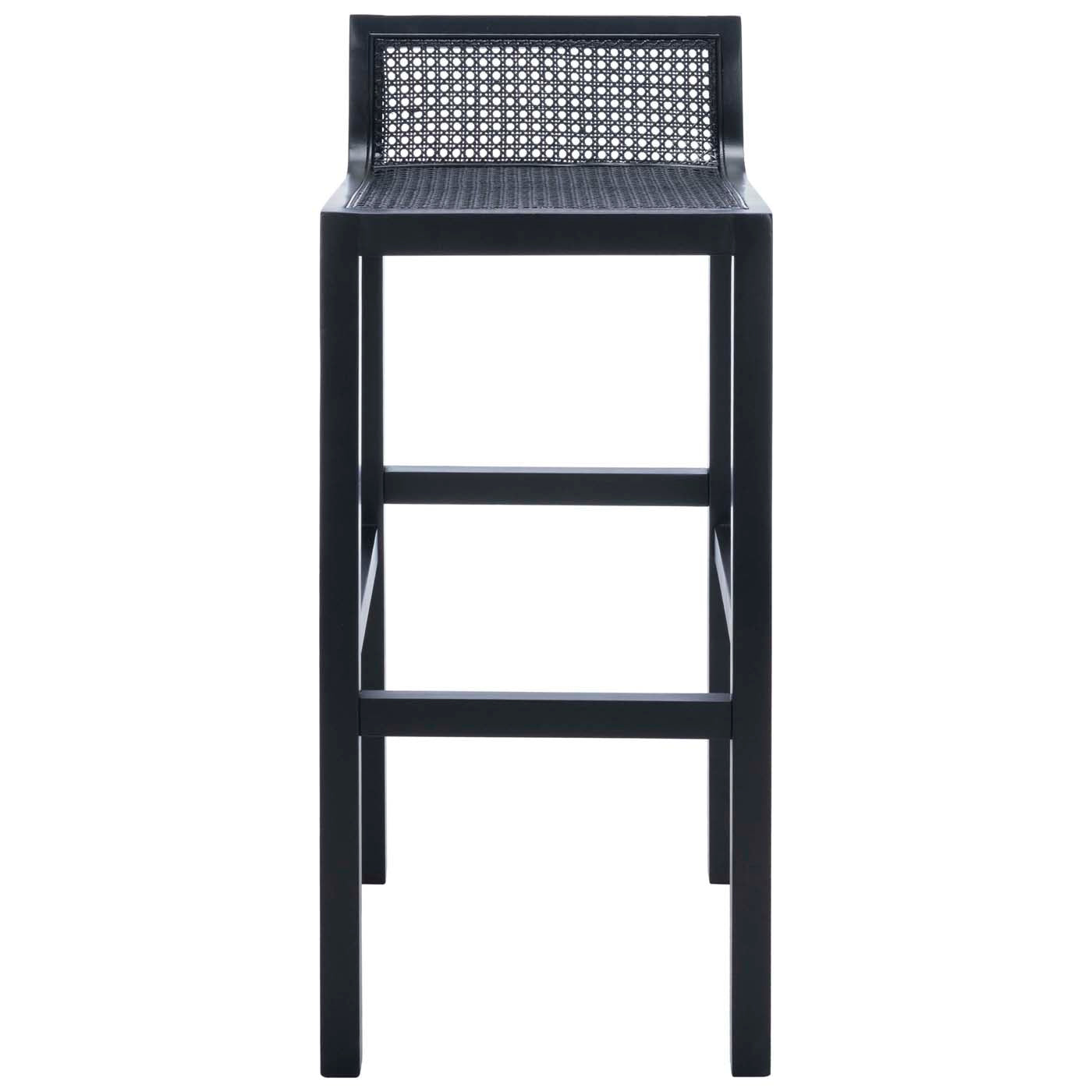 Safavieh Saito Low Back Cane Bar Stool , BST9501 - Black