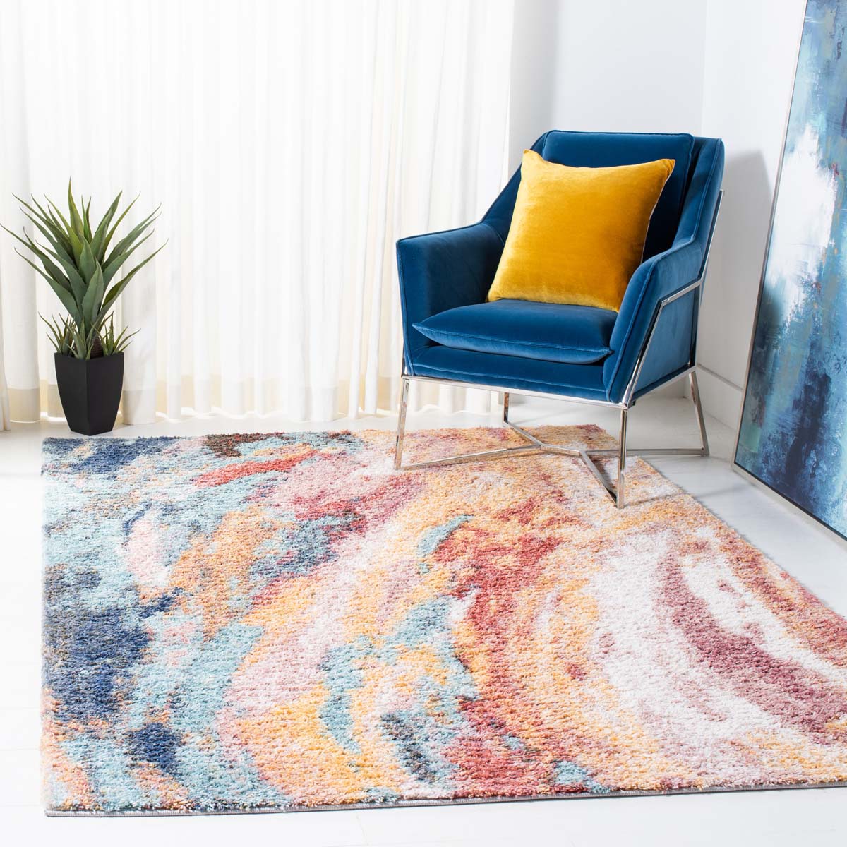 Safavieh Calista 116 Rug, CAL116 - Gold / Aqua