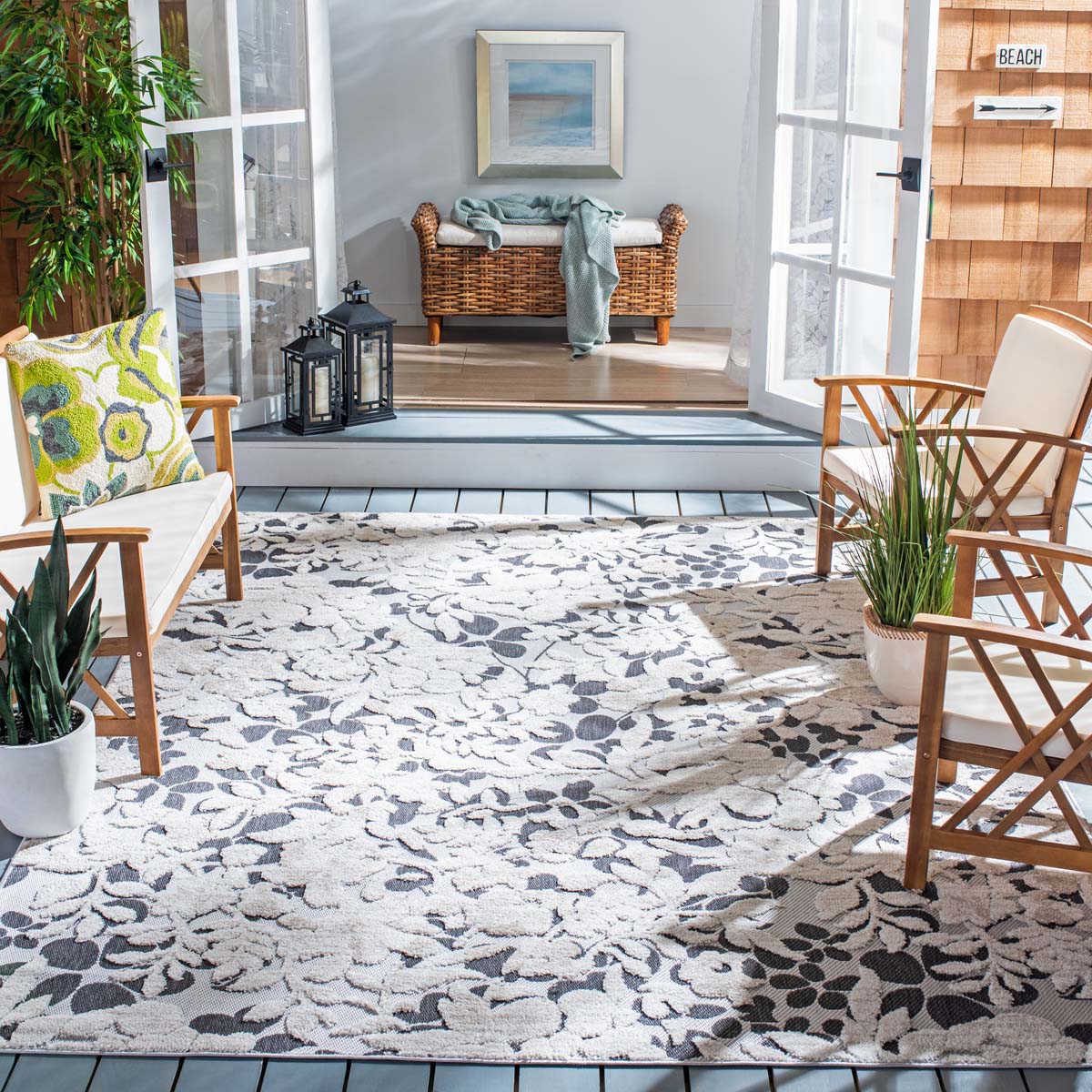 Safavieh Cabana 672 Rug, CBN672 - IVORY / CHARCOAL