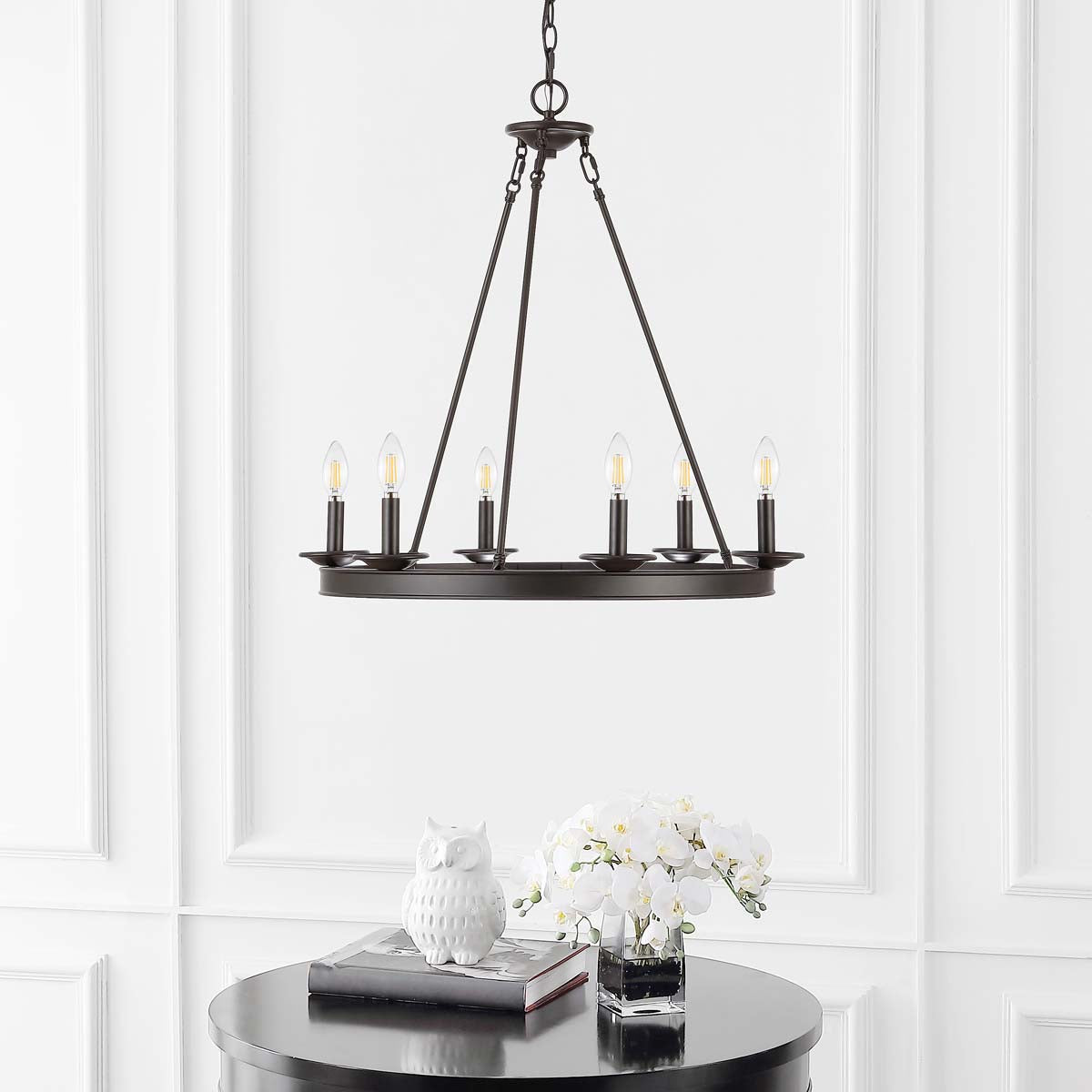 Safavieh Joris 6Lt Chandelier, CHA4015 - Oil Rubbed Bronze (Black)
