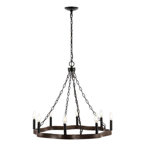 Safavieh Brookville 8 Light 28 Inch Iron Chandelier , CHA4042