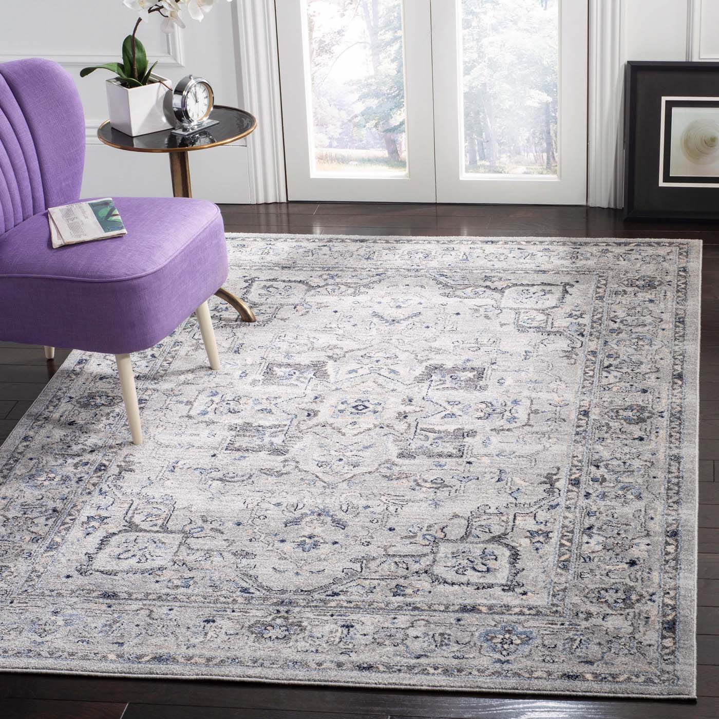 Safavieh Charleston 411 Rug, CHL411 - Grey / Dark Grey