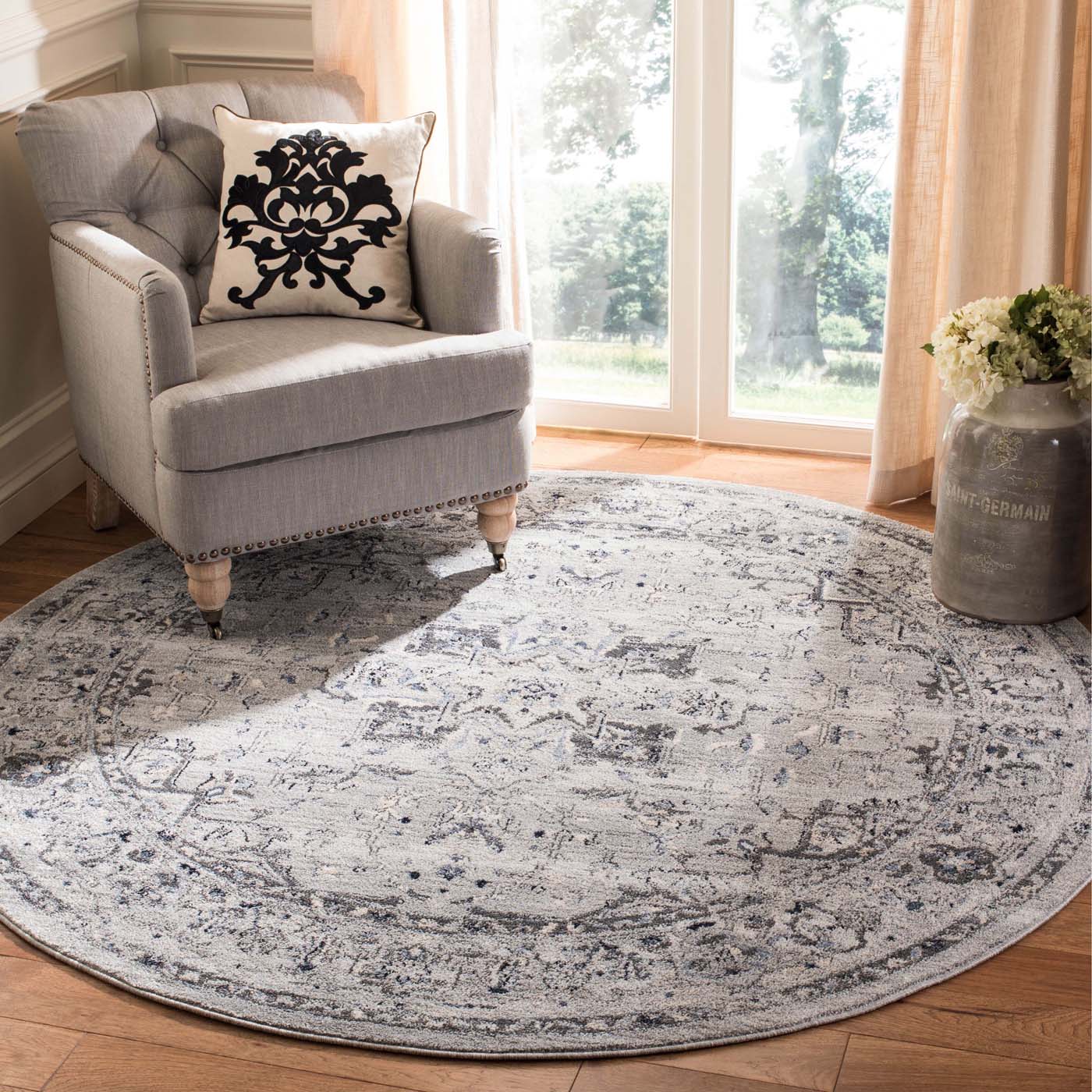 Safavieh Charleston 411 Rug, CHL411 - Grey / Dark Grey