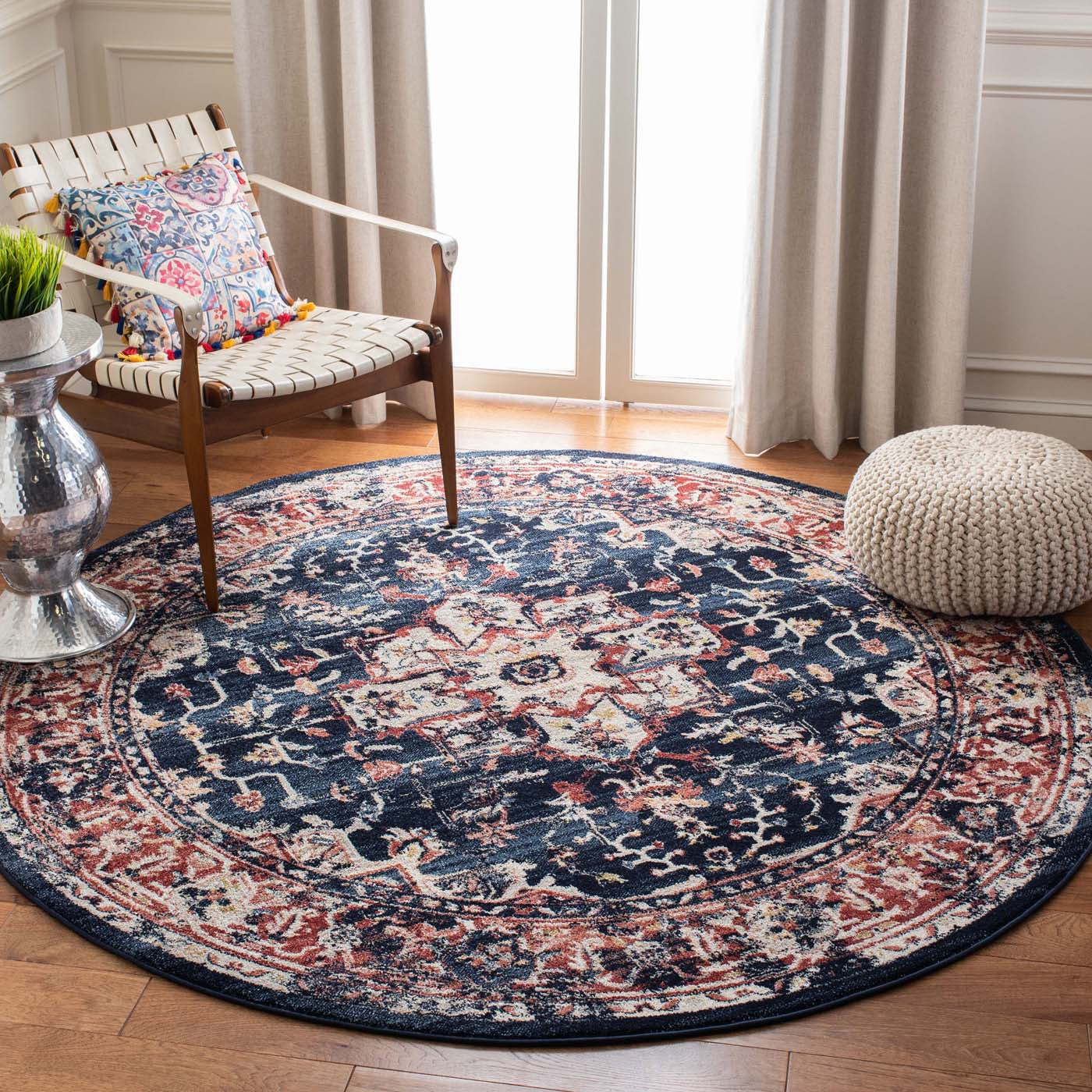 Safavieh Charleston 411 Rug, CHL411 - Navy / Red