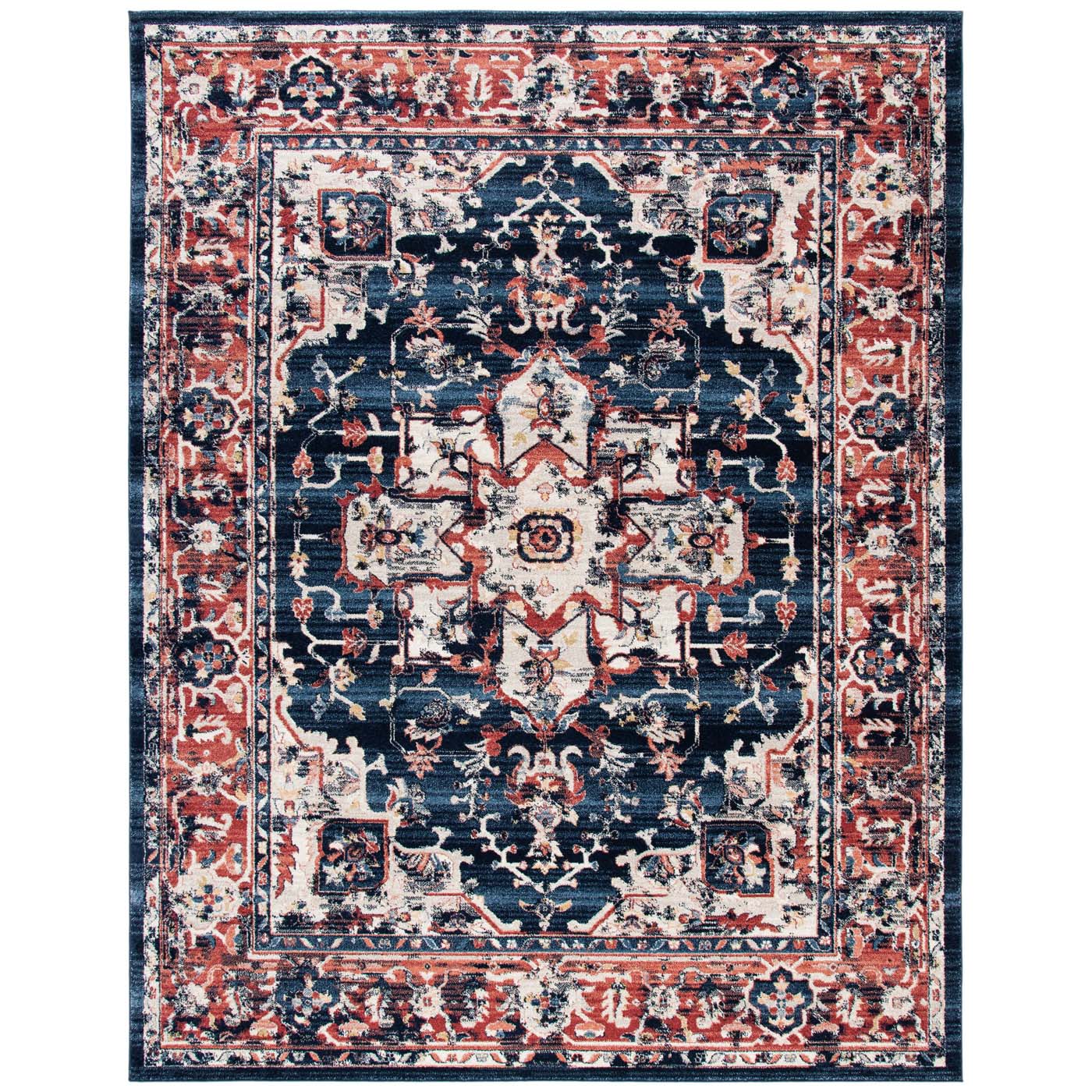 Safavieh Charleston 411 Rug, CHL411 - Navy / Red