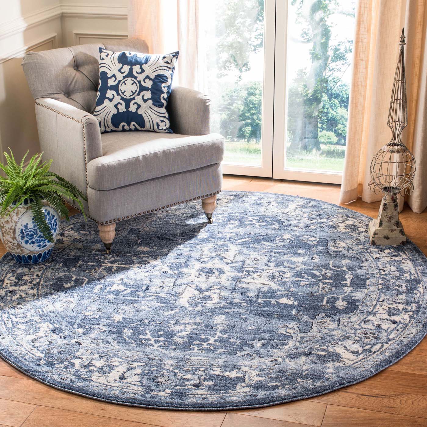 Safavieh Charleston 411 Rug, CHL411 - Navy / Creme